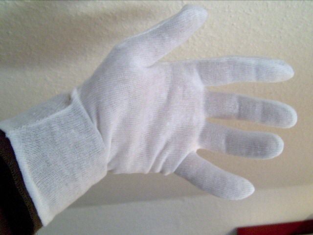 Baumwoll Trikot-Handschuhe, weiss